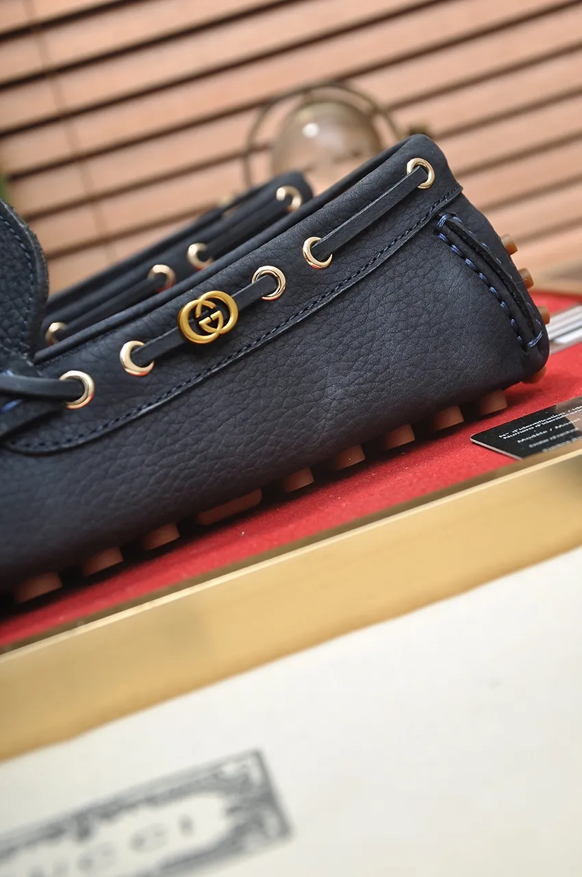 Men's Men's Shoes💰420💶【GUCCI】 (High-end Niuli) New 🍀Gucci*——Gucci Doudou Shoes! Made of imported original cowhide, the inner top layer is comfortable cowhide lining! Original wear-resistant rubber outsole! High quality products! Code number 38-44!